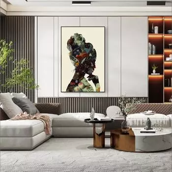 Современный простой постер с цветочной девушкой, абстрактные фигуры, настенная живопись на холсте для гостиной, настенные декоративные картины, домашний декор 21cm30cm NoFrame