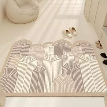 Современный простой шелковый коврик для пола, коврик для дома, противоскользящий коврик для прихожей, износостойкий пылезащитный коврик 45*75cm