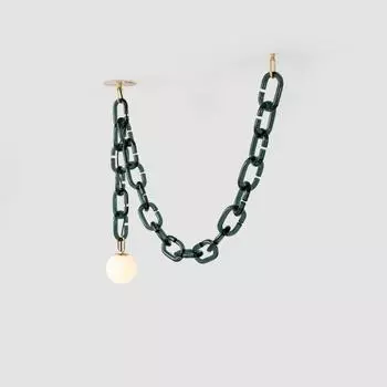 Современный простой стеклянный подвесной светильник для ресторана, магазин одежды, детская комната, стеклянный подвесной светильник на цепи зелёный