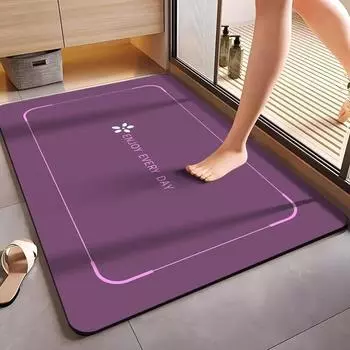 Современный простой стиль однотонный диатомовый грязевой напольный коврик для ванной комнаты душевая впитывающий воду быстросохнущий коврик для ног унитаз противоскользящий напольный коврик 50 * 80Cm
