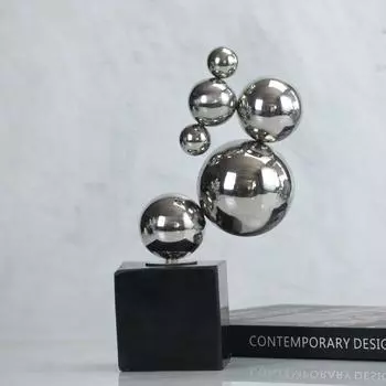Современный простой светлый роскошный серебряный геометрический металлический пузырьковый шар абстрактный предмет интерьера продажа мебели модель комнатная мебель