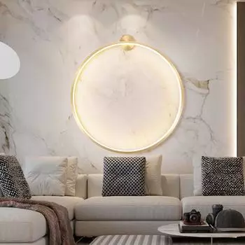 Современный простой светодиодный настенный светильник 15 Вт/24 Вт/28 Вт/38 Вт/47 Вт, круглый, для домашнего освещения, спальни, гостиной, золотой/черный светодиодный настенный светильник Warm White (2700-3500K)