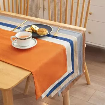 Современный простой водонепроницаемый льняной большой отель, западный настольный флаг, флаг для кровати B & B, четыре сезона, флаг на конце кровати 30*160cm бежевый