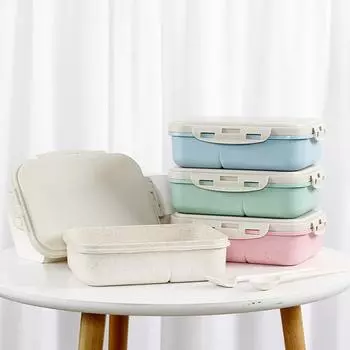 Современный противоскользящий держатель для еды, износостойкий школьный бенто, детский ланч-бокс, школьный ящик для хранения обедов синий