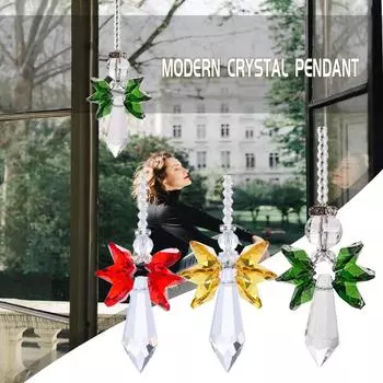 Современный Радужный Кристалл Ангел Чакра Ловец Солнца Автомобиль Очаровательный Подвеска Для Автозадней части