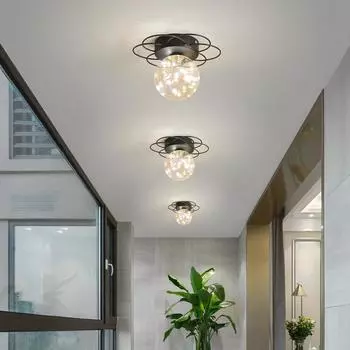 Современный романтический свет роскошный креативный золотой черный светодиодный хрустальный потолочный светильник для внутреннего освещения прихожей чердака 3-color light