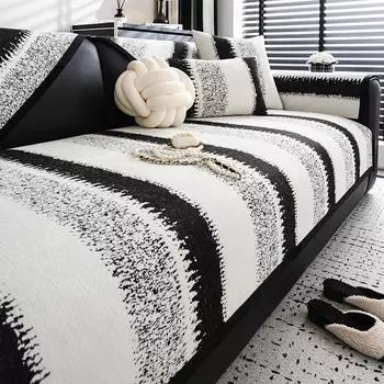 Современный роскошный чехол для дивана из синели, противоскользящий 3-местный L-образный чехол для кресла, защитный чехол для дивана в полоску, подушка для гостиной 70x70cm 1pc