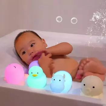 Современный роскошный водонепроницаемый индукционный светильник оптом, умный мягкий силиконовый ночник с изображением животных, светодиодный для детей, детская силиконовая утка 3