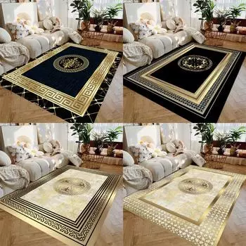 Современный роскошный золотой ковер для гостиной, абстрактное украшение, большие ковры, журнальный столик, боковой коврик, декор для комнат, коврик для салона Tapis 40X60cm-16x24in