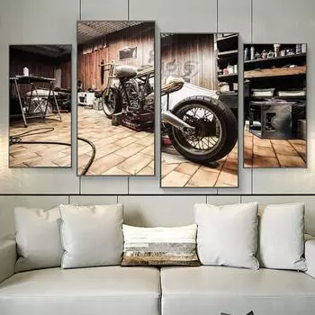 Современный скандинавский настенный художественный принт, винтажный постер, классический мотоцикл, холст, картина для гостиной, настенный домашний декор 20cm40cm NoFrame