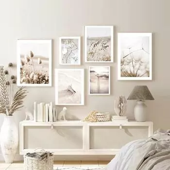 Современный скандинавский пейзаж, рисунок цветочного пейзажа, картина для дома, настенная живопись на холсте, постеры и принты для декора гостиной 21X30cm No Frame