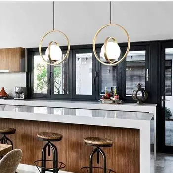 Современный скандинавский подвесной светильник, вращающийся глобус, художественные лампы, прикроватные светильники, стеклянный шар, внутреннее освещение для гостиной и спальни