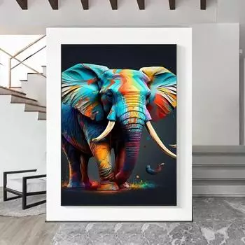 Современный слон, холст, картина, настенное искусство, большие африканские животные, дикая природа, плакаты, принты для гостиной, домашний декор, фреска, Куадрос, без рамки 21*30cm
