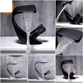 Современный смеситель-водопад, роскошный смеситель для раковины, смеситель для ванной комнаты, установка на палубе, кран для раковины и кран для холодной воды