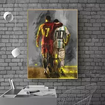Современный спортивный плакат со спортсменом, холст, картины, футбольная звезда, задняя стенка, художественные фотографии для офиса, спальни, комнаты для мальчиков, дома... 21x30cm No Framed