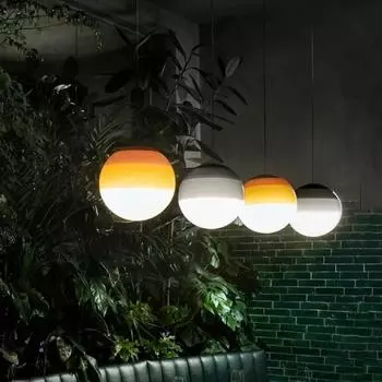 Современный стеклянный шар подвесной светильник светодиодная люстра бытовая техника декор комнаты лампа для спальни градиент внутреннее освещение приспособление Dia 15cm&Cold White чёрный