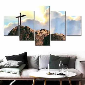 Современный стиль Иисус Христианство Холст Картина Плакат Печати Декор Иисус Крест Настенные Художественные Фотографии Домашний Декор Украшение Спальни 20x35cm*2 20x45cm*2 20x55cm*1