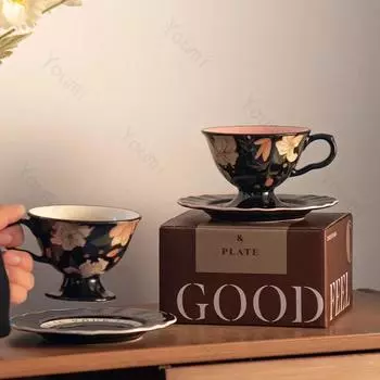 Современный стиль изысканные керамические кофейные чашки светлый роскошный ресторан послеобеденный чай кофейная чашка элитный офис ретро стакан для воды 180ml