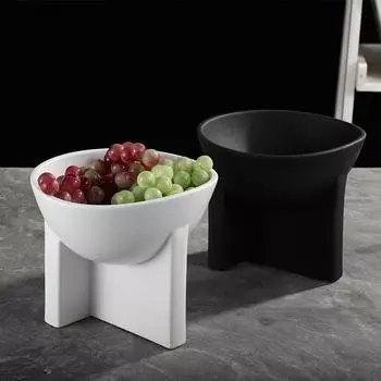 Современный стиль Керамическая тарелка для фруктов с высокой ножкой Гостиная Обеденный стол Конфеты Орехи Закусочная Тарелка Домашнее Креативное Хранение Украшения