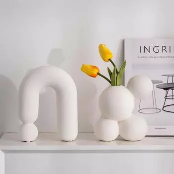 Современный стиль Креативная ваза Ремесла Керамический декор Искусственные цветы Ваза Украшения Аксессуары Главная Гостиная Декоративные растения