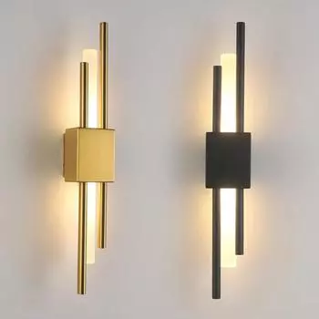 Современный стильный акриловый светодиодный настенный светильник для гостиной, спальни, прихожей, настенный бра, декор комнаты, прикроватная лампа для спальни Cool White(5500-7000K) чёрный