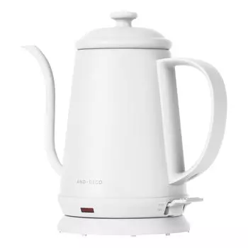 Современный стильный электрический чайник для кипячения воды в стиле деко, кастрюля, 1 л, насадка, (белый)