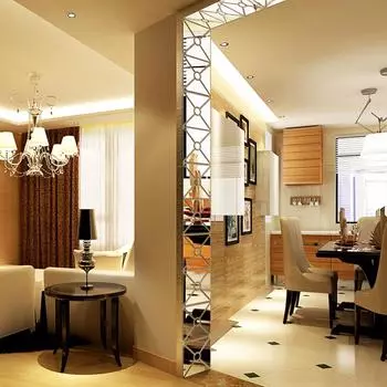 Современный стиль зеркала Съемная Наклейка Искусство Настенная Наклейка Домашняя Комната DIY Декор чёрный