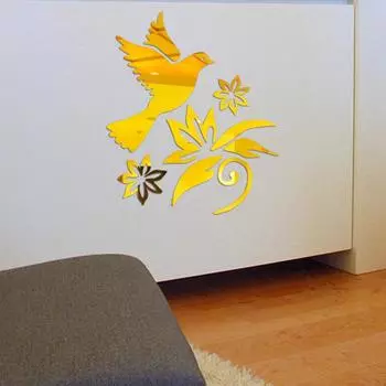 Современный стиль зеркала Съемная Наклейка Искусство Настенная Наклейка Домашняя Комната DIY Декор One Size золотой