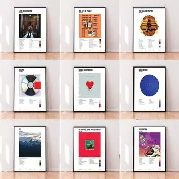 Современный Стиль Звезда Горячий Альбом Плакат Хип-Хоп Музыкальный Плакат Гостиная Спальня Качество Холст Живопись Искусство Домашний Настенный Декор Картина (с рамкой) 15*20cm(with frame)