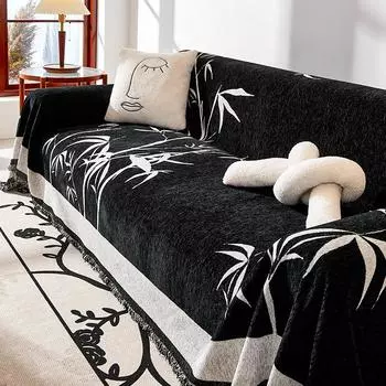 Современный светлый роскошный бамбуковый очаровательный диван Moon Ying, полотенце для дивана, синель, двухсторонний чехол для диванной подушки, одеяло с защитой от царапин 180*150cm