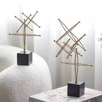 Современный светлый роскошный дом мягкий декор модель комнаты абстрактный креативный геометрический металлический арт ламинированный крест звездные украшения