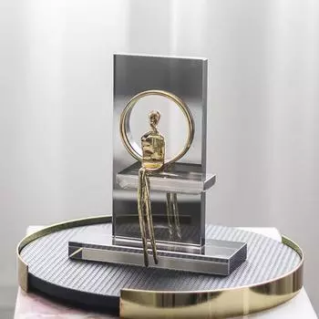 Современный светлый роскошный прозрачный сидящий рисунок украшения модель комнаты гостиная вход искусство отель вилла мягкие украшения Sitting figure M1002672