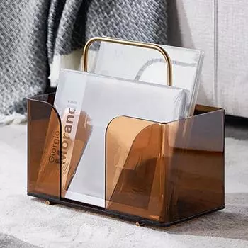 Современный светлый роскошный янтарный журнальный стеллаж украшения для гостиной балкона портативный стеллаж для хранения книг украшения