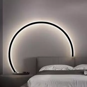 Современный светодиодный круглый кольцевой настенный светильник 80 см с регулировкой яркости для спальни, прикроватного бра, гостиной, дивана, домашнего интерьера, декора, светильников