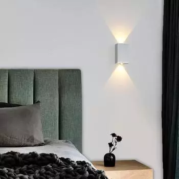 Современный светодиодный настенный светильник 2 Вт/4 Вт/6 Вт для спальни, гостиной, прикроватная лампа, алюминиевое домашнее освещение, декоративное бра, настенный светильник для прохода Warm White (2700-3500K)