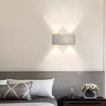 Современный светодиодный настенный светильник 3 Вт 4 Вт 6 Вт бра для внутреннего освещения лестницы светильник для спальни у кровати гостиной дома прихожей чердака вверх вниз 110 В 220 В Warm White