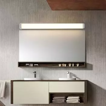 Современный светодиодный настенный светильник 44/58 см, серебристый, зеркало, переднее освещение, ванная комната, теплое белое освещение, светильники для домашнего декора, светодиодное освещение, блеск Cool White