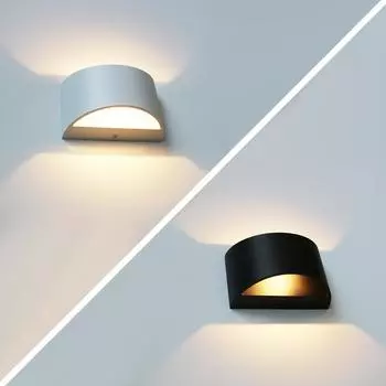 Современный светодиодный настенный светильник 6 Вт 12 Вт для внутреннего использования, прикроватная лампа для спальни, домашнего освещения отеля, гостиной, украшения прохода, алюминиевый светильник-бра 6W&Warm White (2700-3500K) белый