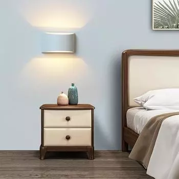 Современный светодиодный настенный светильник 6 Вт 12 Вт для внутреннего использования, прикроватная лампа для спальни, домашнего освещения отеля, гостиной, украшения прохода, алюминиевый светильник-бра 6W&Warm White (2700-3500K) белый