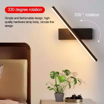 Современный светодиодный настенный светильник для внутреннего освещения Nordic 330°, вращающийся на 330°, настенные светильники для гостиной, светильник Lampara Iinar 85 В-265 В