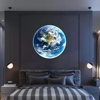 Современный светодиодный настенный светильник Earth Mural Lamp для гостиной, столовой, спальни, прикроватной тумбочки, ресторана, внутреннего декора, освещения, настенного бра, люстры Warm White(no RC)