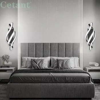 Современный светодиодный настенный светильник Finger Line настенный светильник для спальни, коридора, гостиной, фон черный белый домашний декор, светодиодное освещение Lustre Cool white