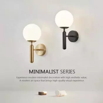 Современный светодиодный настенный светильник Креативный стеклянный шар E27 настенный светильник для спальни, прикроватная тумбочка для гостиной, фоновая настенная лампа для декора комнаты, осветительные приборы