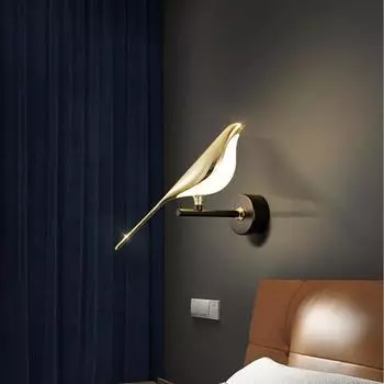 Современный светодиодный настенный светильник Magpie Bird Light Внутреннее освещение для дома, спальни, гостиной, простоты, искусства, декоративного настенного освещения Warm White (2700-3500K)