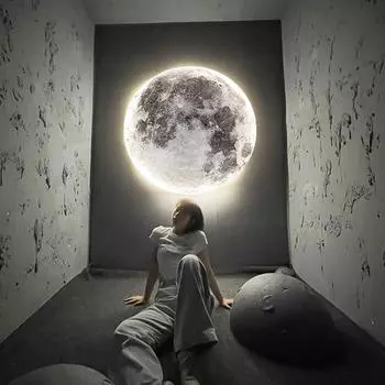 Современный светодиодный настенный светильник Moon, внутреннее освещение для спальни, гостиной, зала, украшения дома, светильники, украшают люстры, лампы Cool white No remote