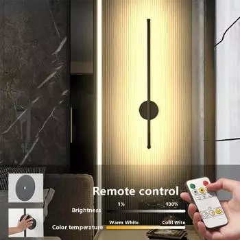 Современный светодиодный настенный светильник с дистанционным управлением, длинная полоса, настенные бра для спальни, гостиной, столовой, домашнего декора, внутреннего настенного светильника