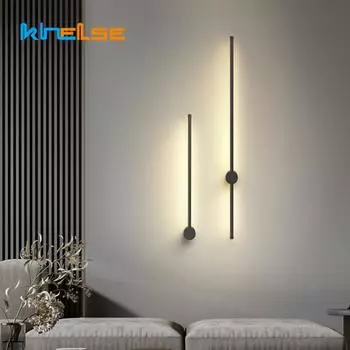 Современный светодиодный настенный светильник с длинной полосой, вращающийся, для гостиной, спальни, простой линейный светильник, декоративный фон для дивана, бра, светильник Warm White