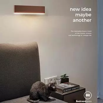 Современный светодиодный настенный светильник с вращением для гостиной, столовой, спальни, прикроватный алюминиевый настенный светильник для внутреннего домашнего декора, настенный светильник с люстрой Warm White чёрный