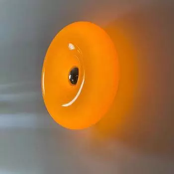 Современный светодиодный настенный светильник, стеклянный пончик, настенное бра для гостиной, спальни, прихожей, лестницы, балкона, декора, светильники Tricolor light оранжевый