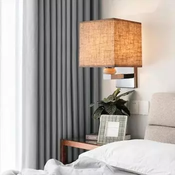 Современный светодиодный настенный светильник в европейском стиле с лампочкой E27, простой и креативный дизайн из ткани, домашний светильник для гостиной, спальни, освещения чёрный